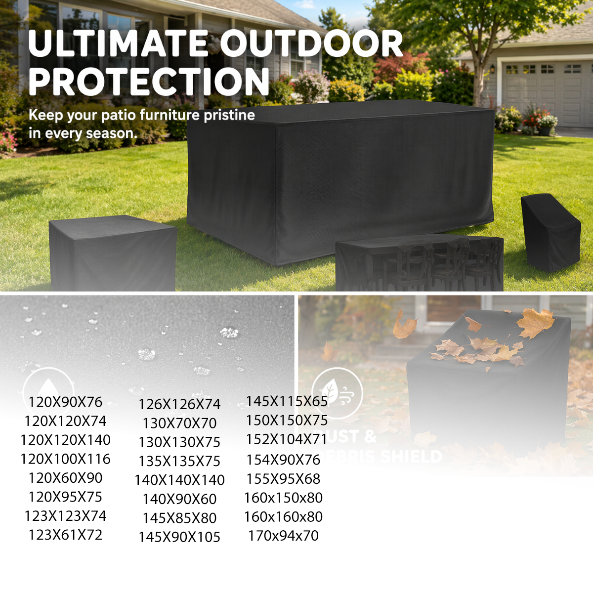 Outdoor Furniture Fabric Waterproof - 240 Sizes of Patio Furniture Covers,