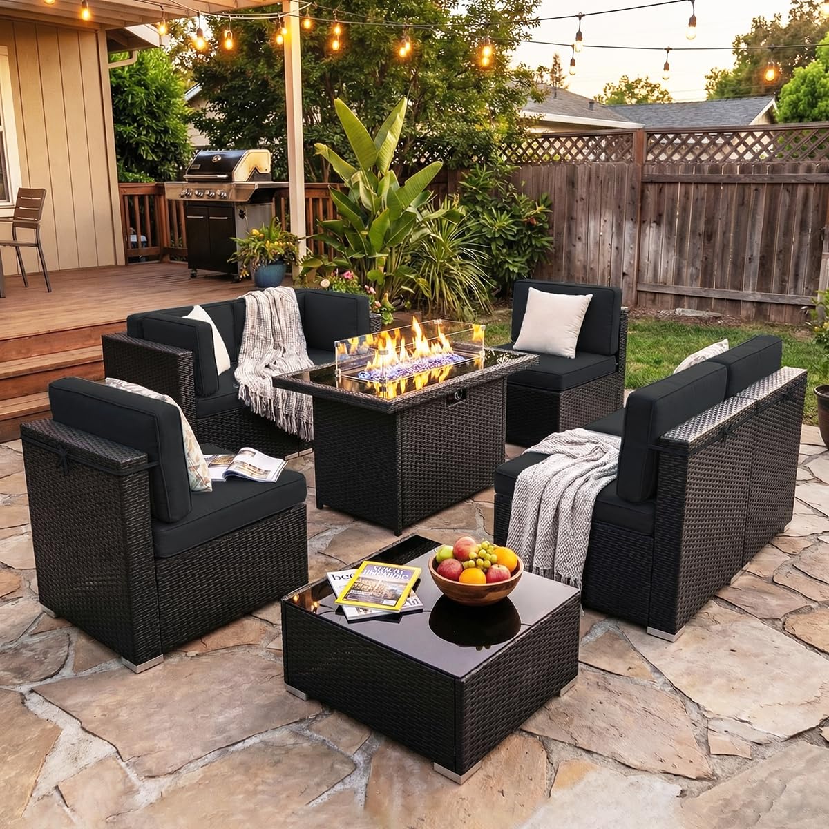 Outdoor Furniture Ideas - 8 Pieces Patio Furniture Set with