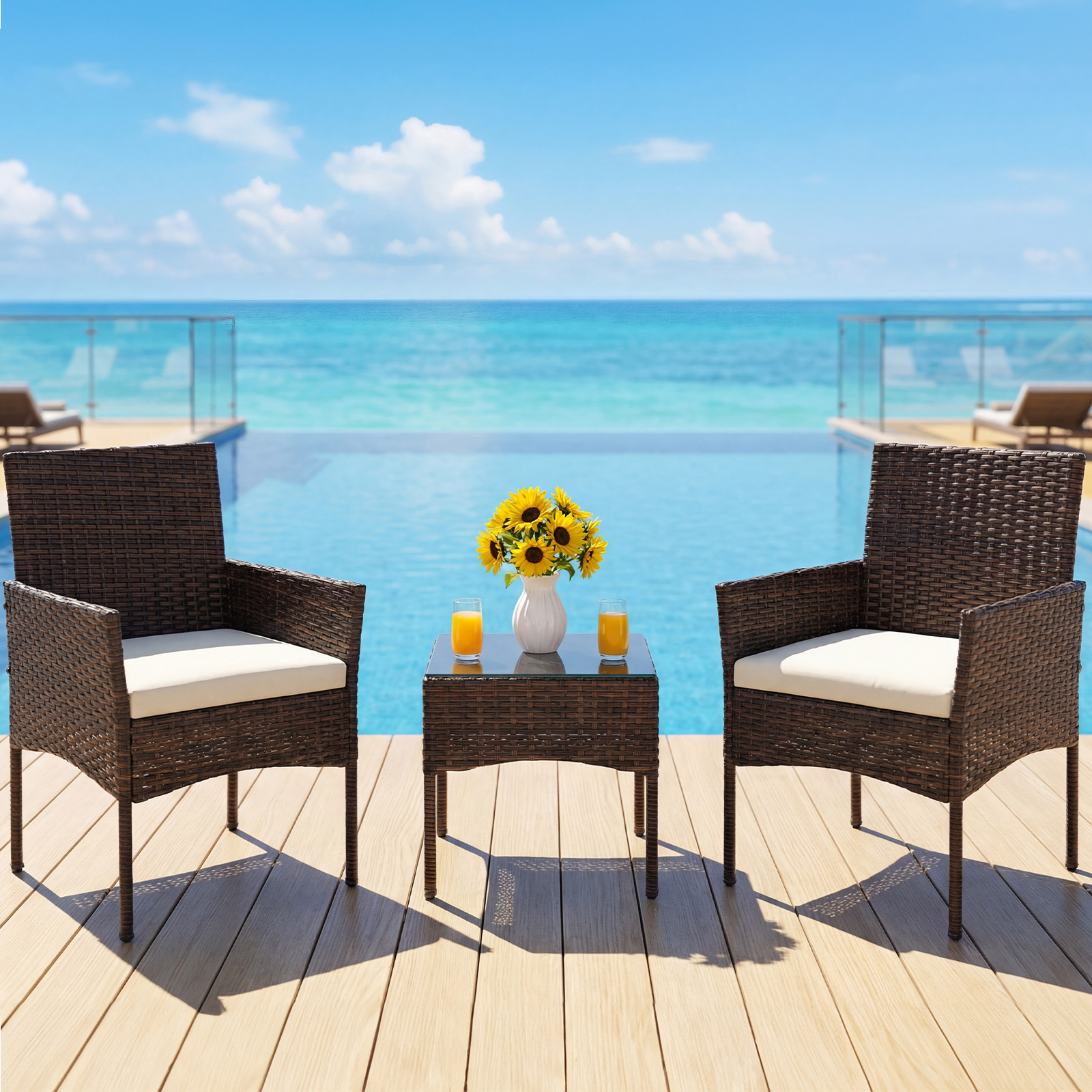 Outdoor Furniture Ideas - JHK Large Size 3 Pieces Outdoor
