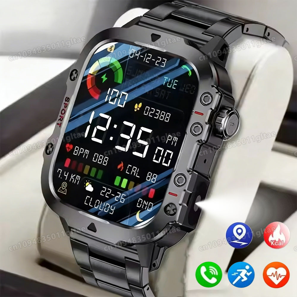 Outdoor Rug Waterproof - 2026 Rugged Military Smart Watch Men's