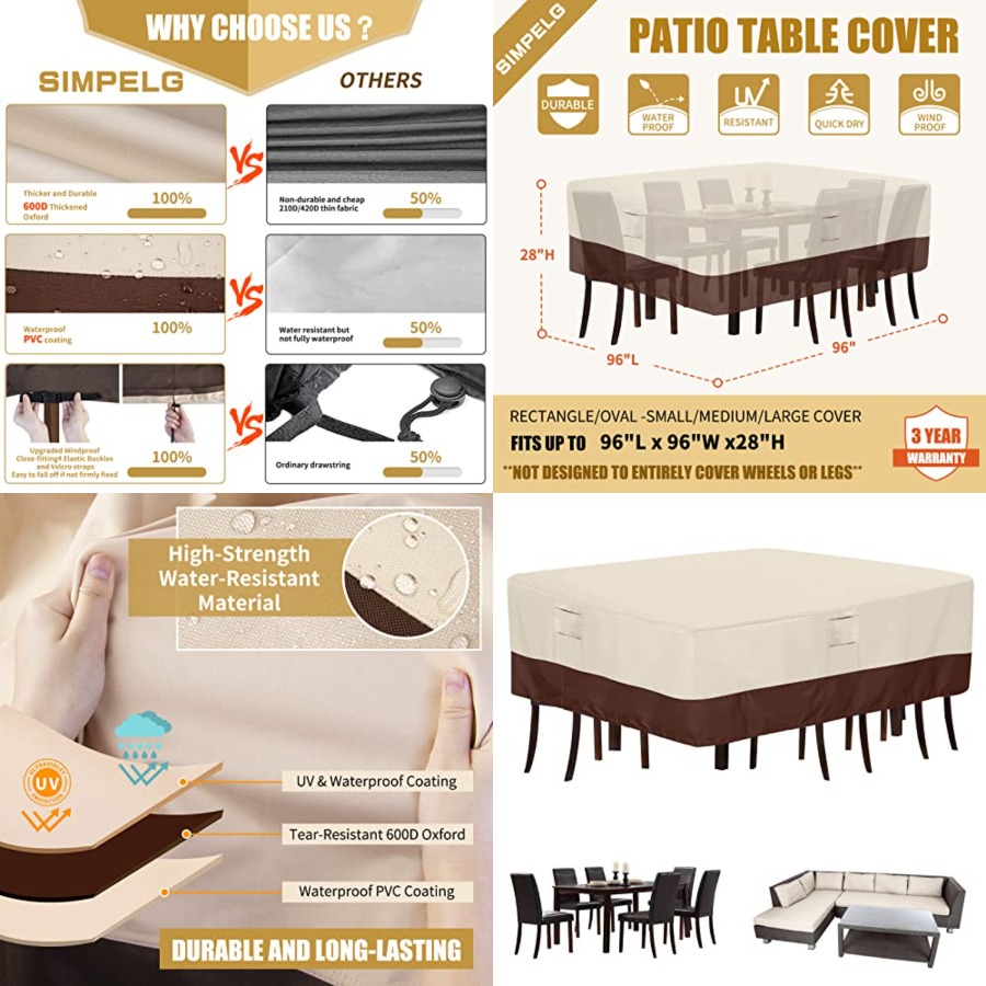 Outdoor Furniture Heavy - Patio Furniture Covers, Outdoor Protect Waterproof