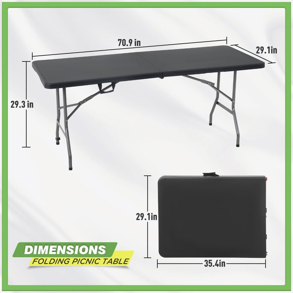 6 FT Folding Camping Table Hea - Outdoor Furniture Heavy avis et prix