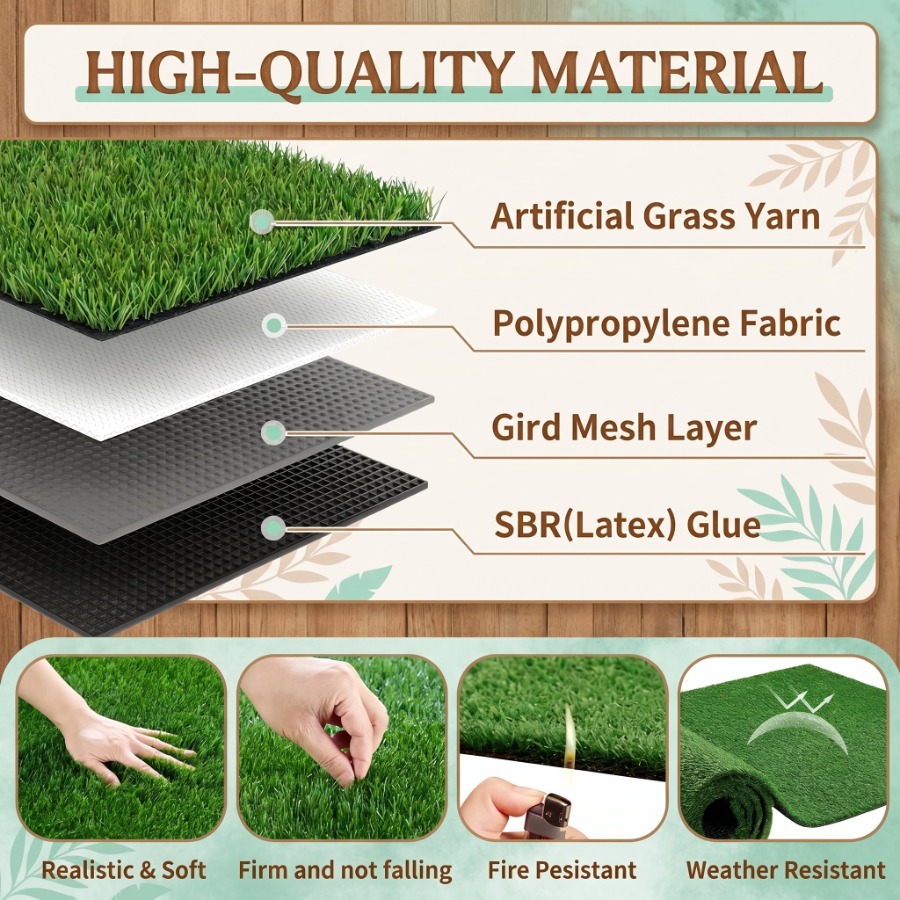 7 x 12 Ft Artificial Grass Tur - Outdoor Rug Waterproof avis et prix