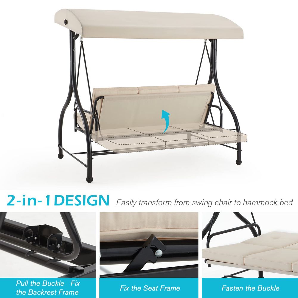 3Seat Outdoor Patio Swing With - Hammock With Stand avis et prix