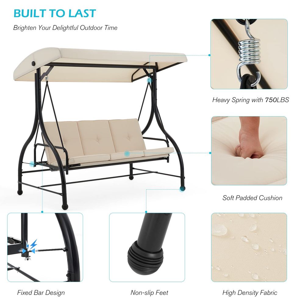 3Seat Outdoor Patio Swing With - Hammock With Stand avis et prix
