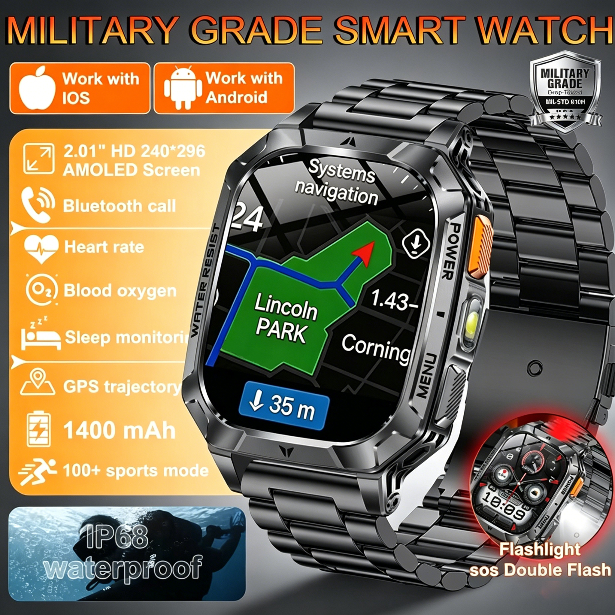 Hot Rugged Outdoor Smart Watch - Outdoor Rug Waterproof avis et prix