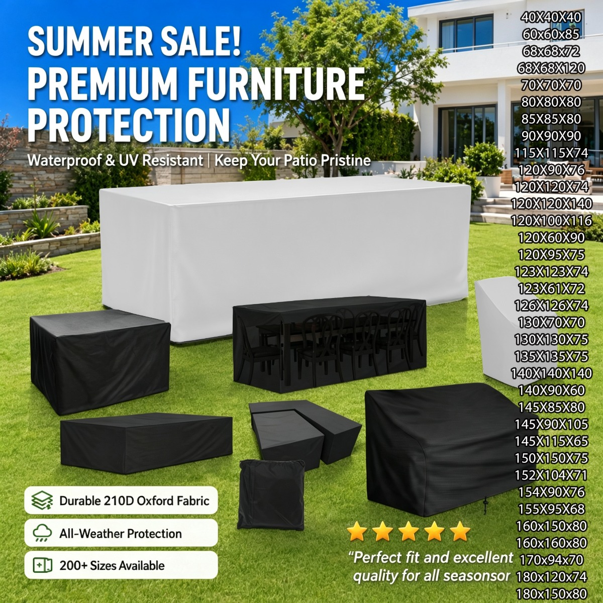 240 Sizes of Patio Furniture C - Outdoor Furniture Fabric Waterproof avis et prix