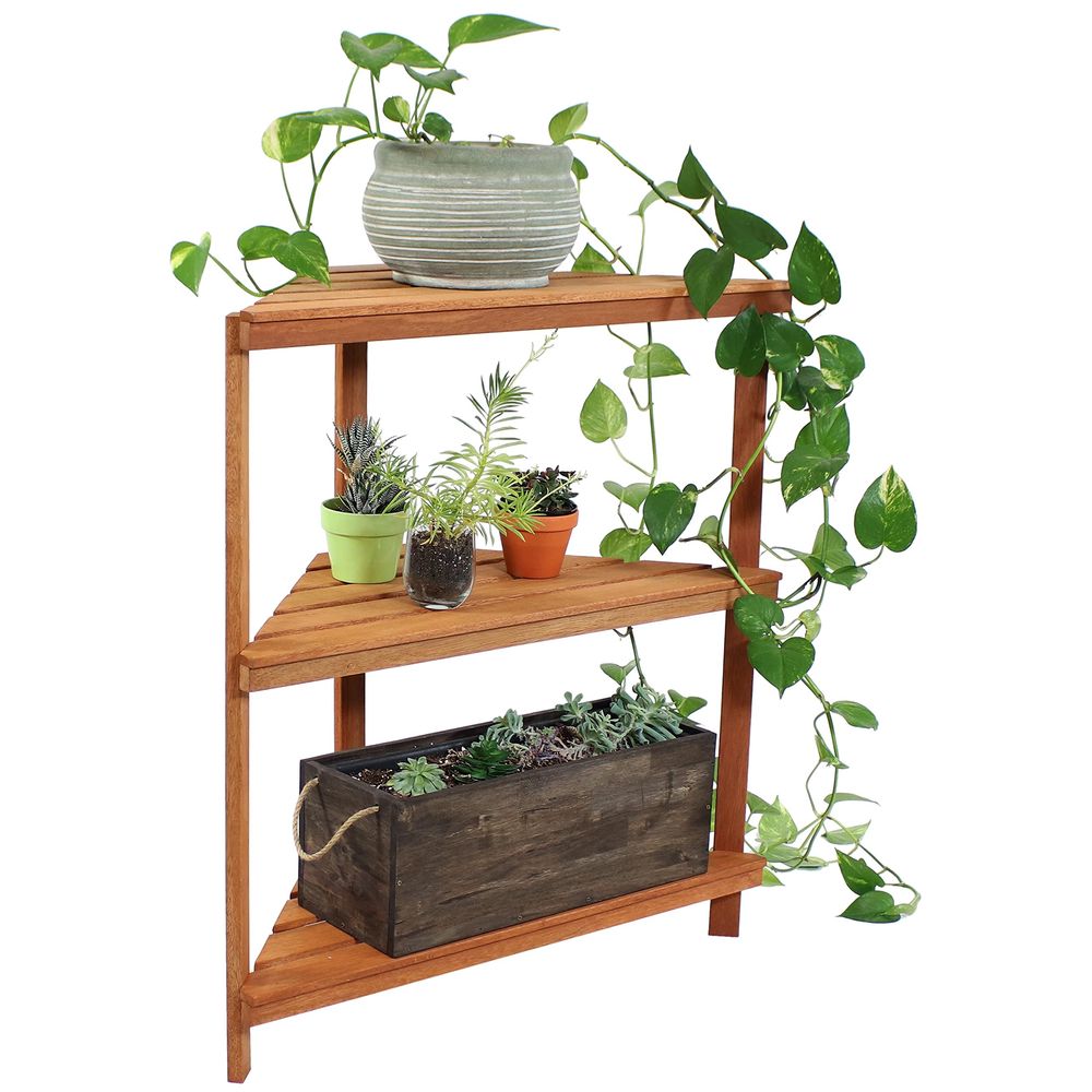 Meranti Wood 3Tier Corner Plan - Outdoor Furniture Oil Teak avis et prix