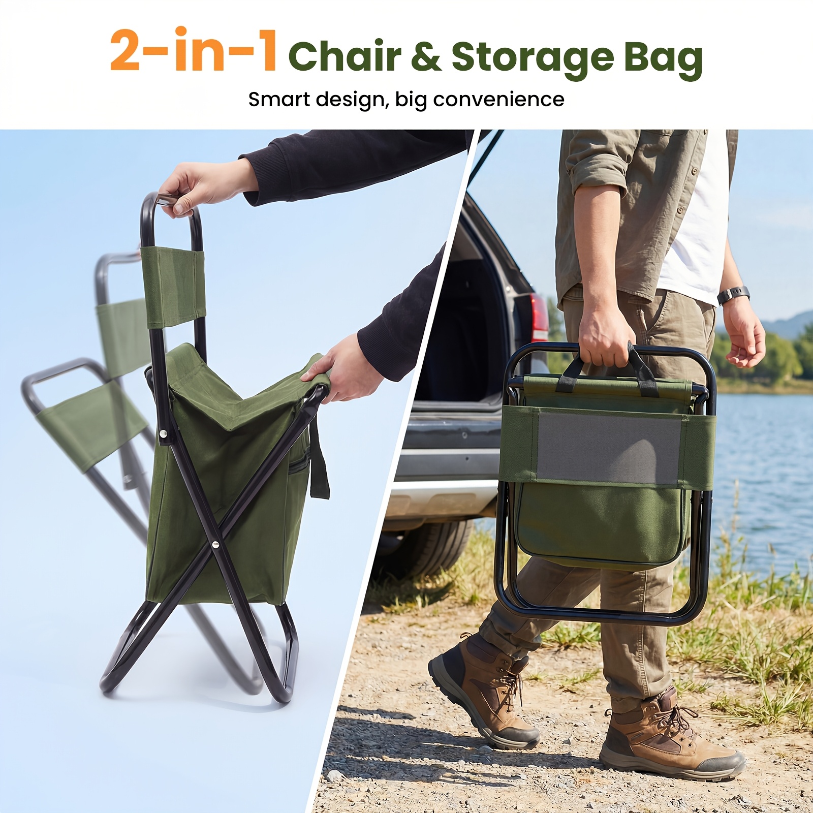 2 in 1 Camping Chair with Larg - Outdoor Furniture Heavy avis et prix