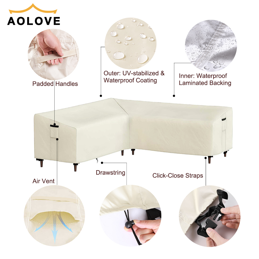 Beige Outdoor L Shape Corner S - Outdoor Furniture Cover Xl avis et prix