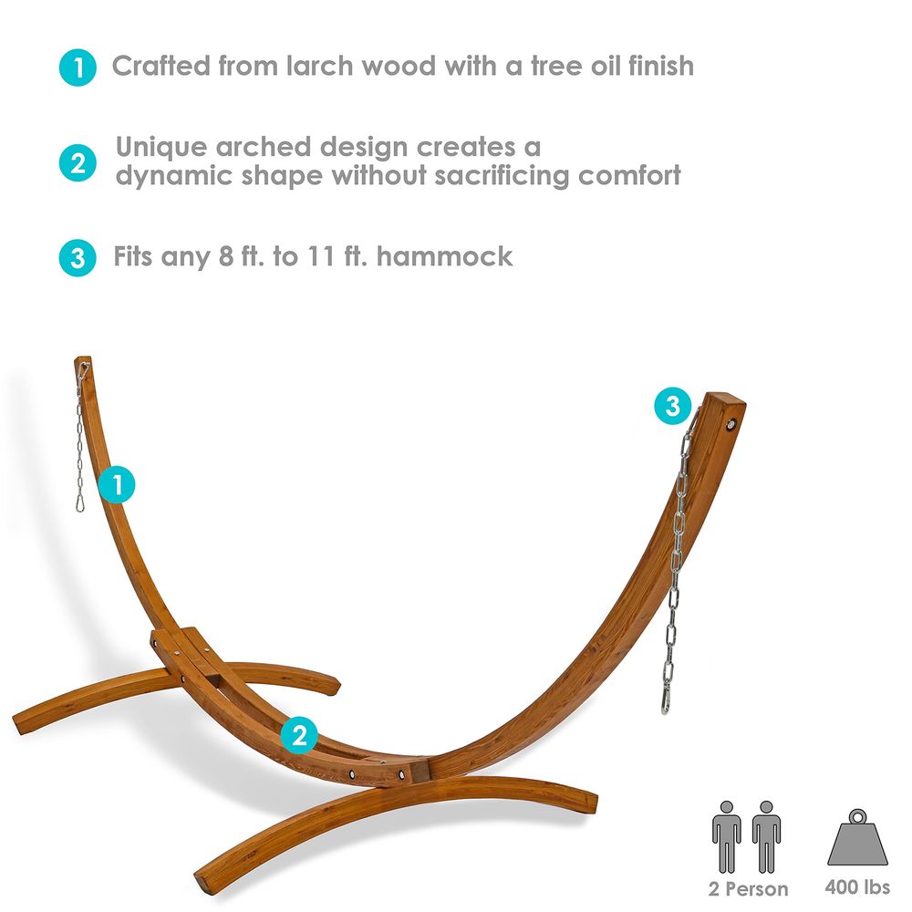 Curved Wood Hammock Stand Only - Hammock With Stand avis et prix