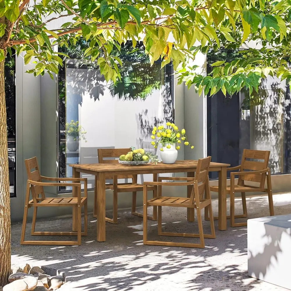 5-Piece Outdoor Dining Set, Pa - Outdoor Furniture Oil Teak avis et prix