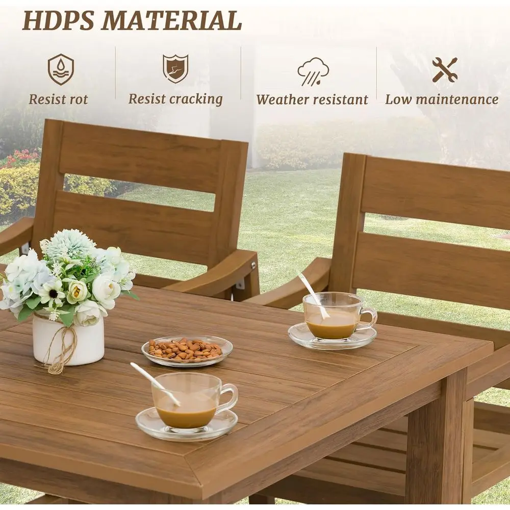 5-Piece Outdoor Dining Set, Pa - Outdoor Furniture Oil Teak avis et prix