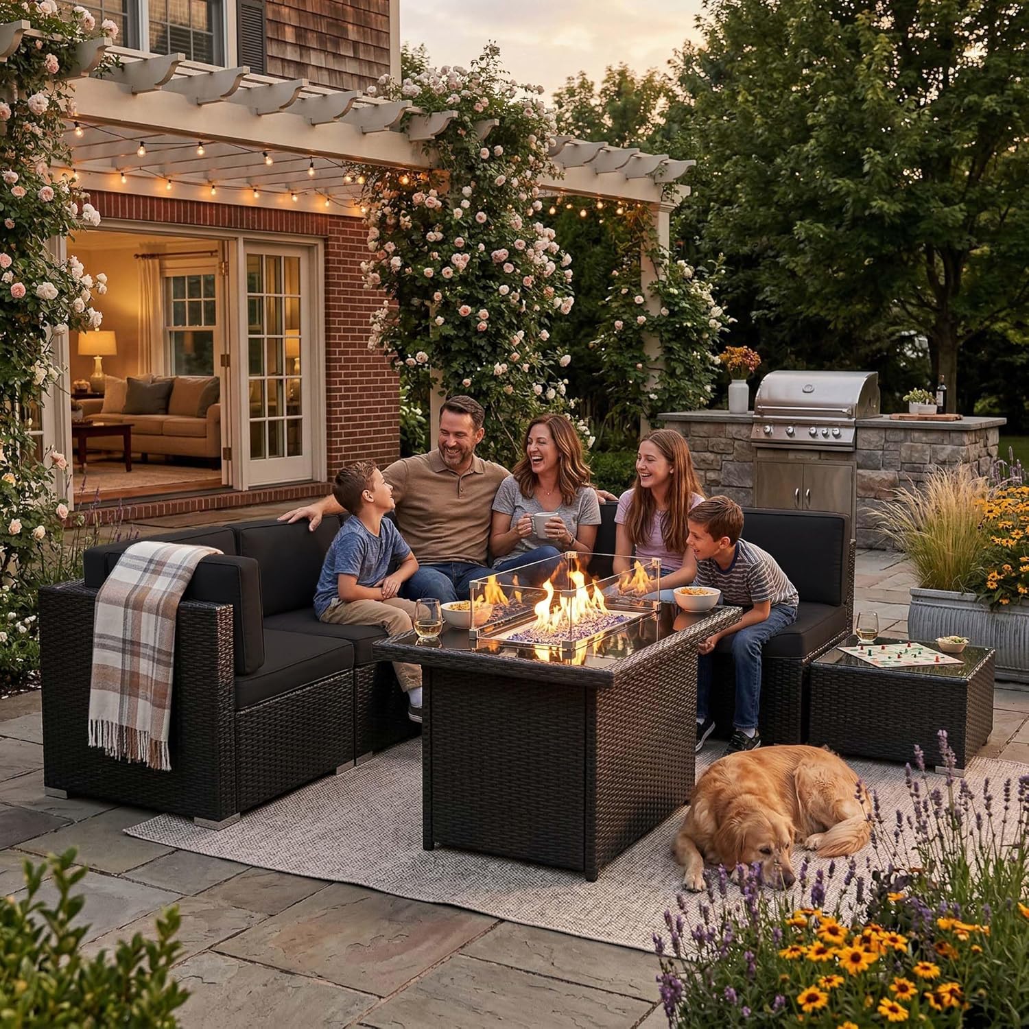 8 Pieces Patio Furniture Set w - Outdoor Furniture Ideas avis et prix