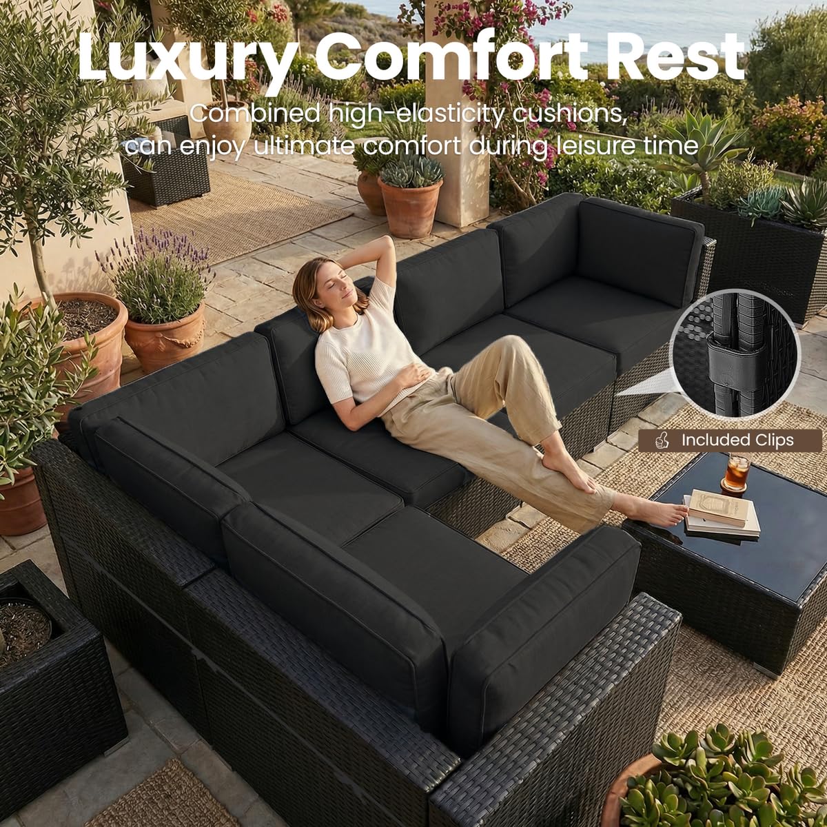 8 Pieces Patio Furniture Set w - Outdoor Furniture Ideas avis et prix