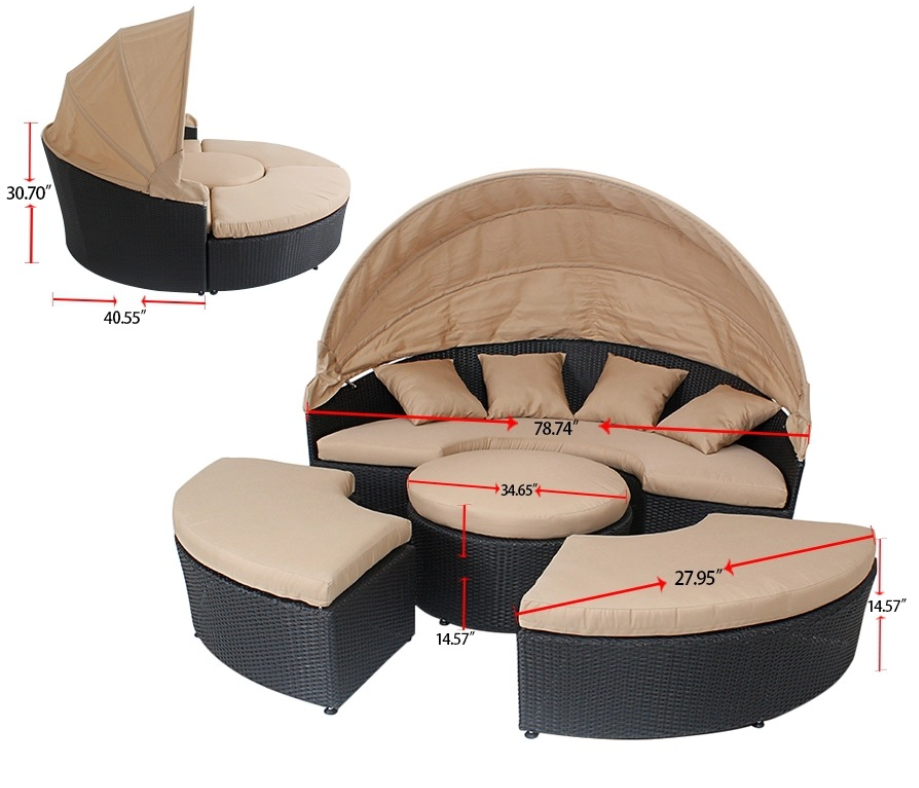 Patio Sectional Round Daybed R - Outdoor Daybed Furniture avis et prix