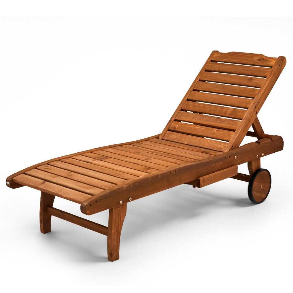 62 Outdoor Wooden Chaise Loung - Deck Chair Lounger avis et prix