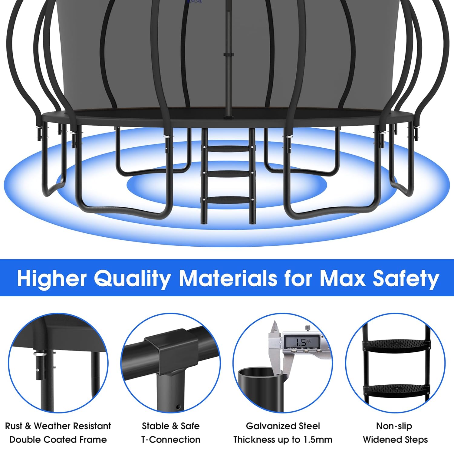Large Outdoor Trampoline with  - Outdoor Furniture Heavy avis et prix