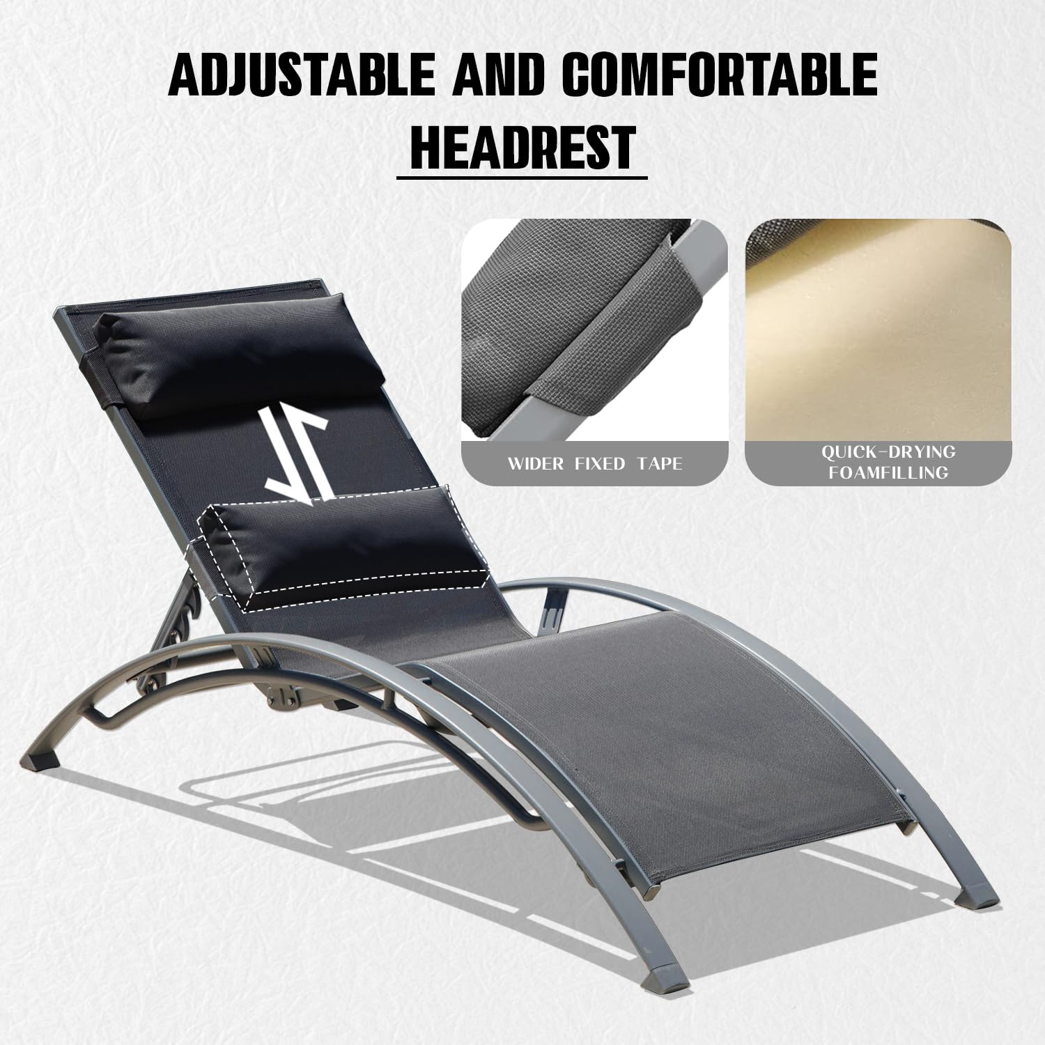 Set of 2 Adjustable Aluminum O - Deck Chair Lounger avis et prix