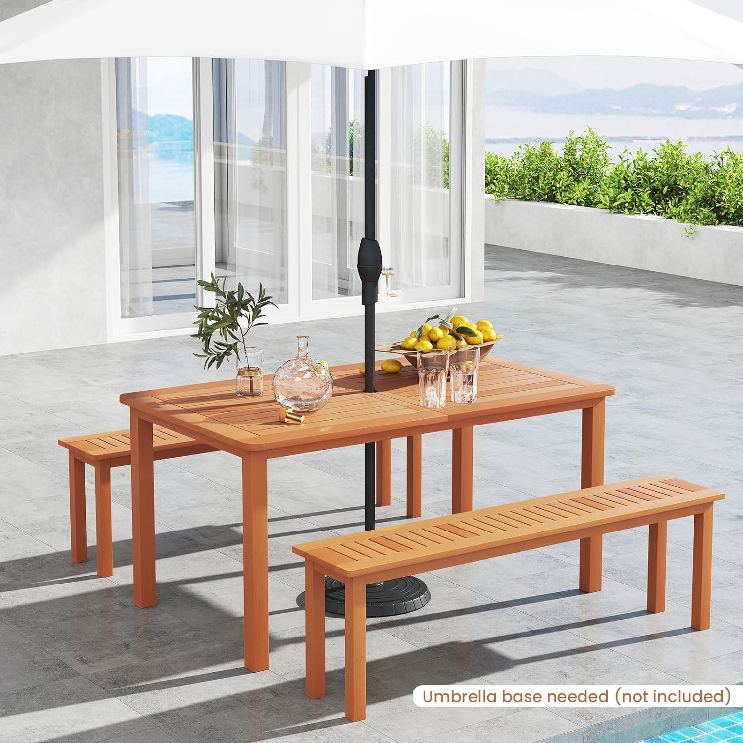3 Piece Solid Wood Patio Dinin - Outdoor Furniture Oil Teak avis et prix