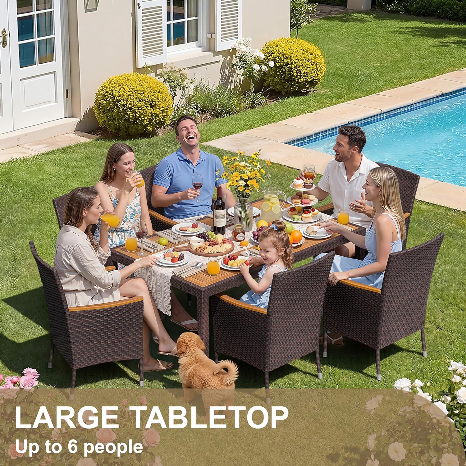 7 Piece Patio Dining Set Acaci - Outdoor Furniture Ideas avis et prix