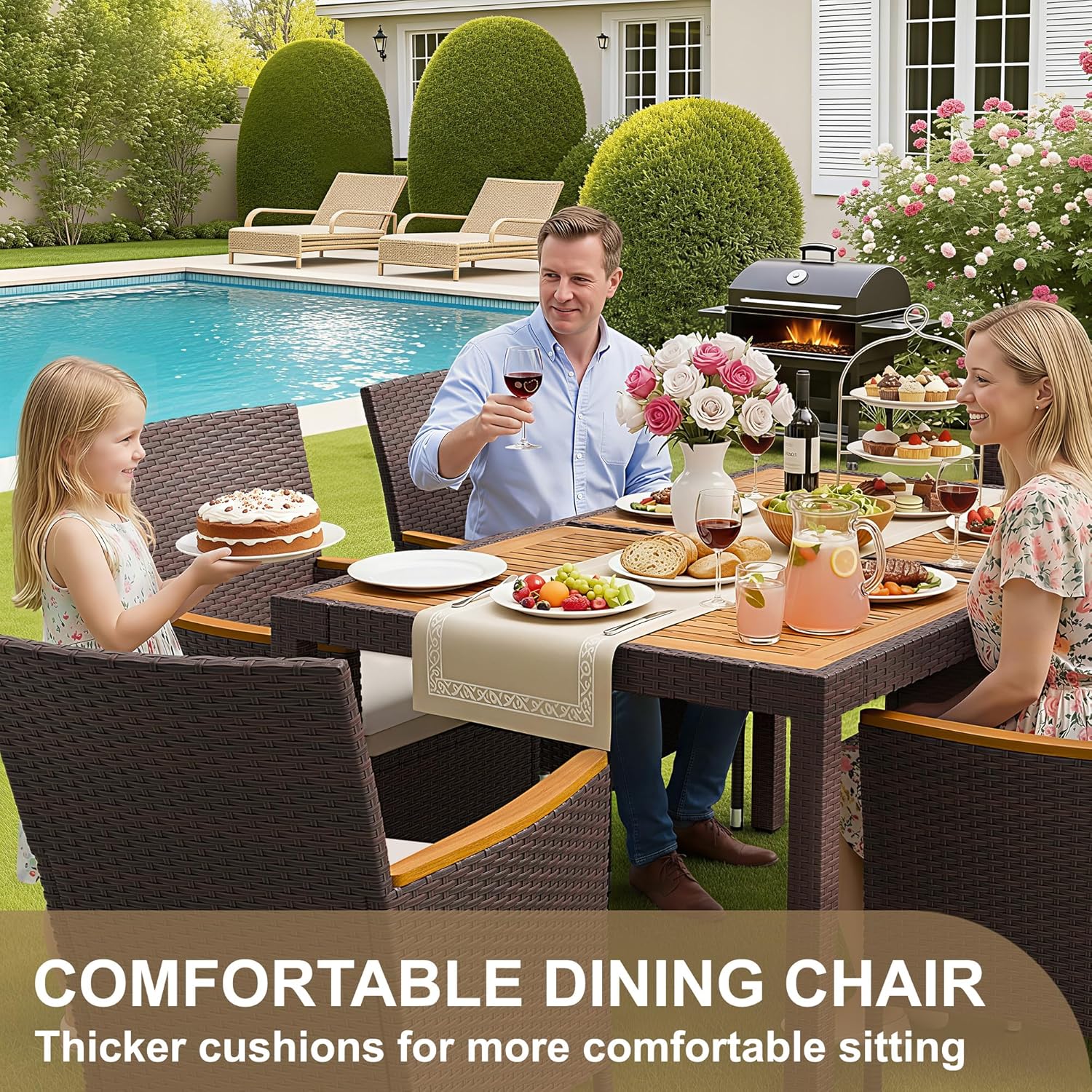 7 Piece Patio Dining Set Acaci - Outdoor Furniture Ideas avis et prix