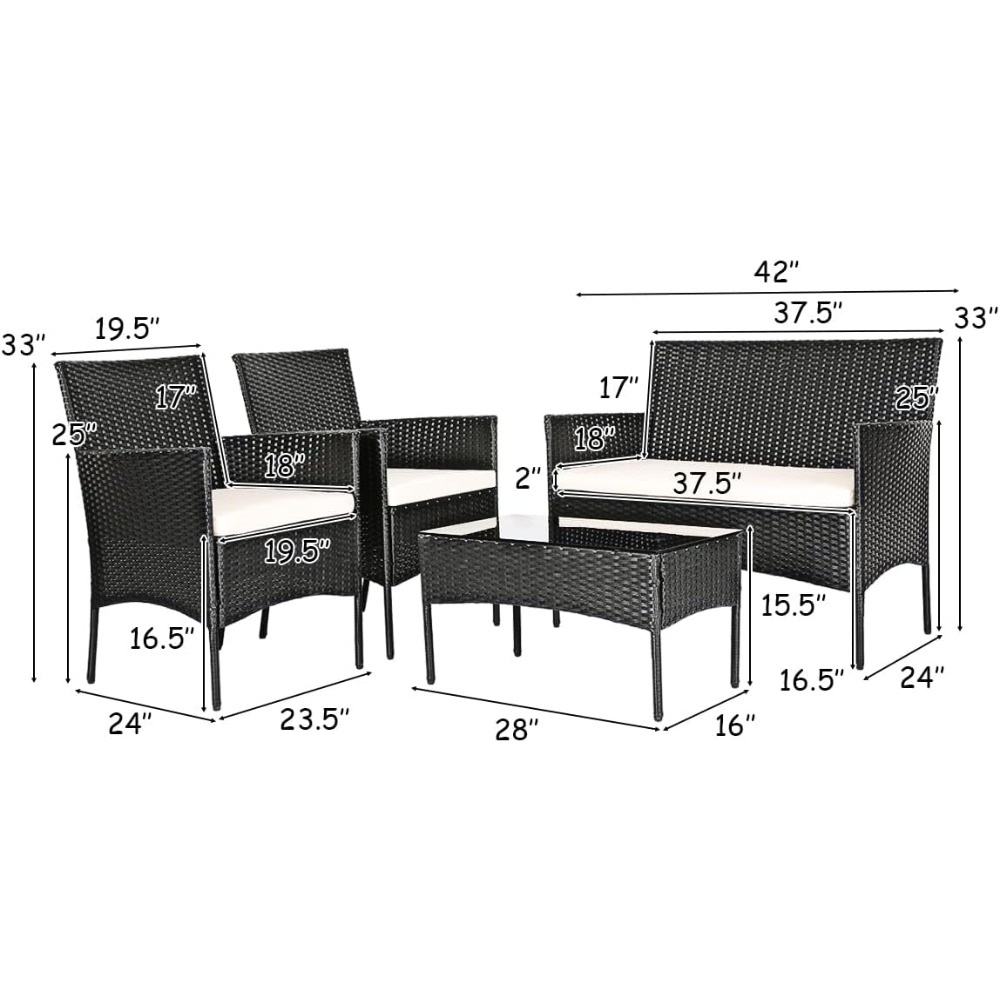 8 Pieces Patio Rattan Furnitur - Outdoor Furniture Ideas avis et prix