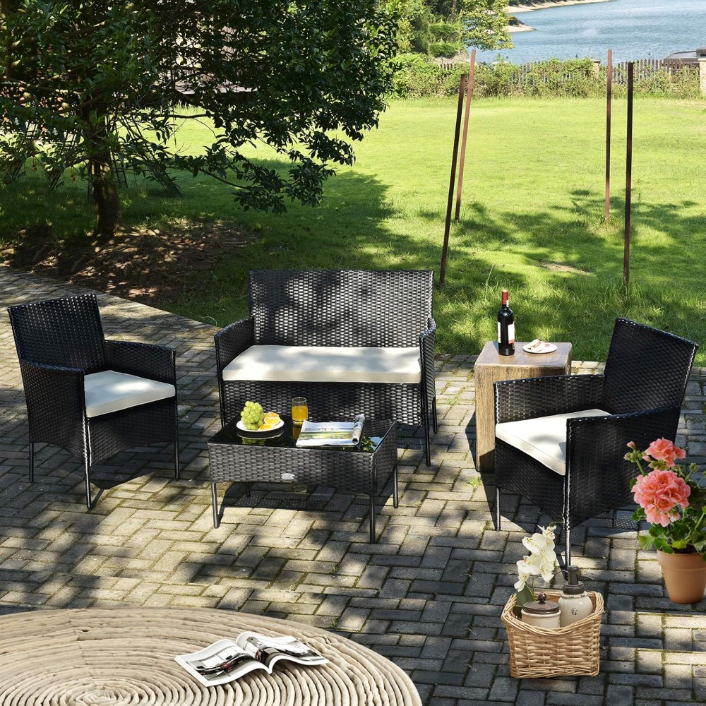 8 Pieces Patio Rattan Furnitur - Outdoor Furniture Ideas avis et prix
