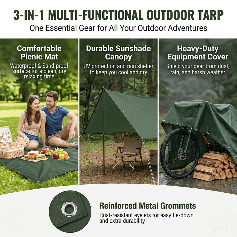 Outdoor Waterproof Tarp, Multi - Outdoor Rug Waterproof avis et prix
