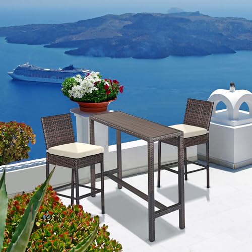 Brown Wicker Rectangular Tall  - Outdoor Furniture Legs avis et prix