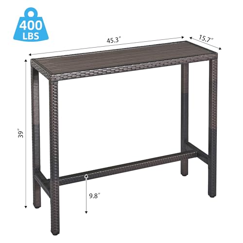 Brown Wicker Rectangular Tall  - Outdoor Furniture Legs avis et prix
