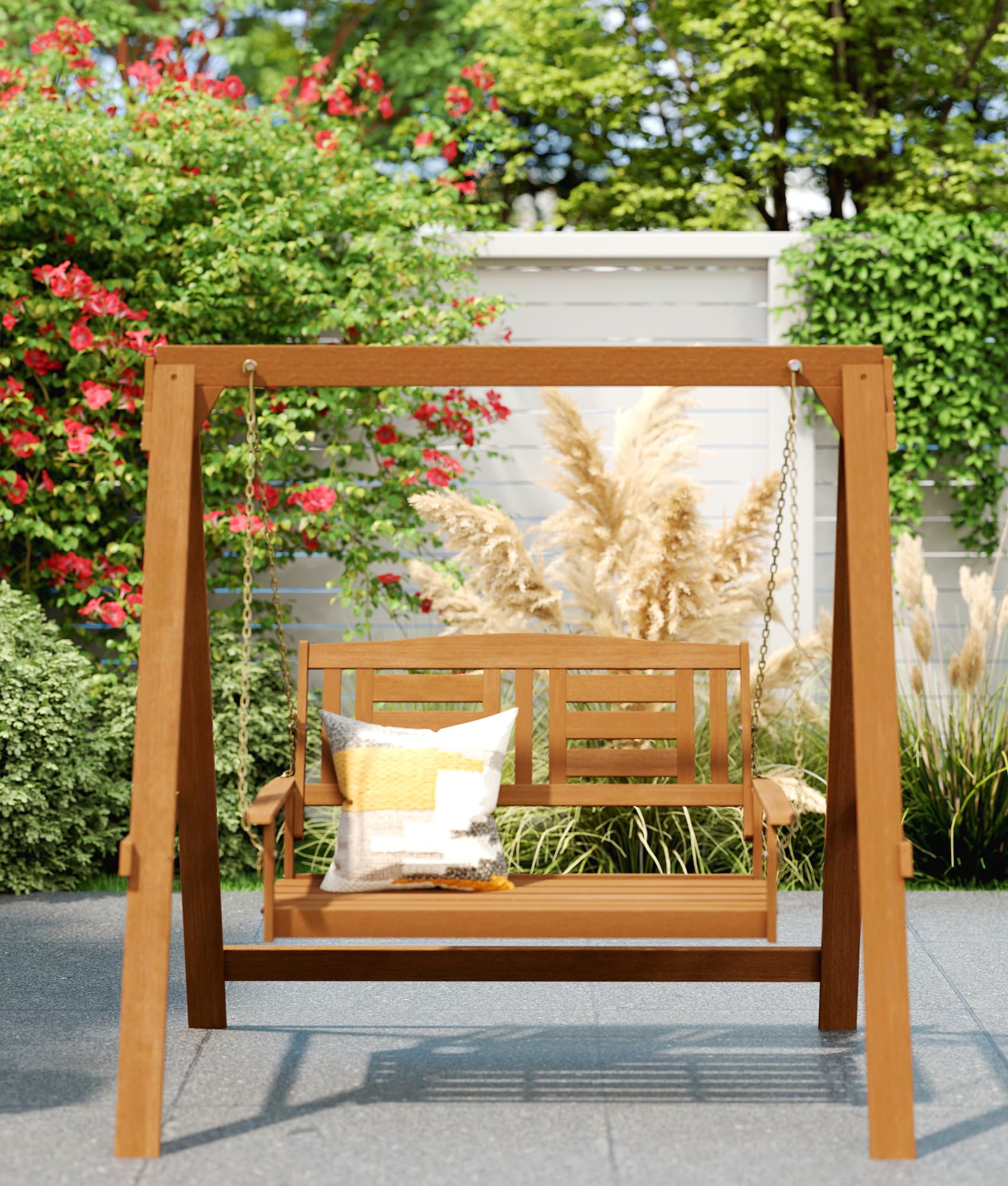 Sturdy Two-Person Wooden Porch - Outdoor Furniture Oil Teak avis et prix