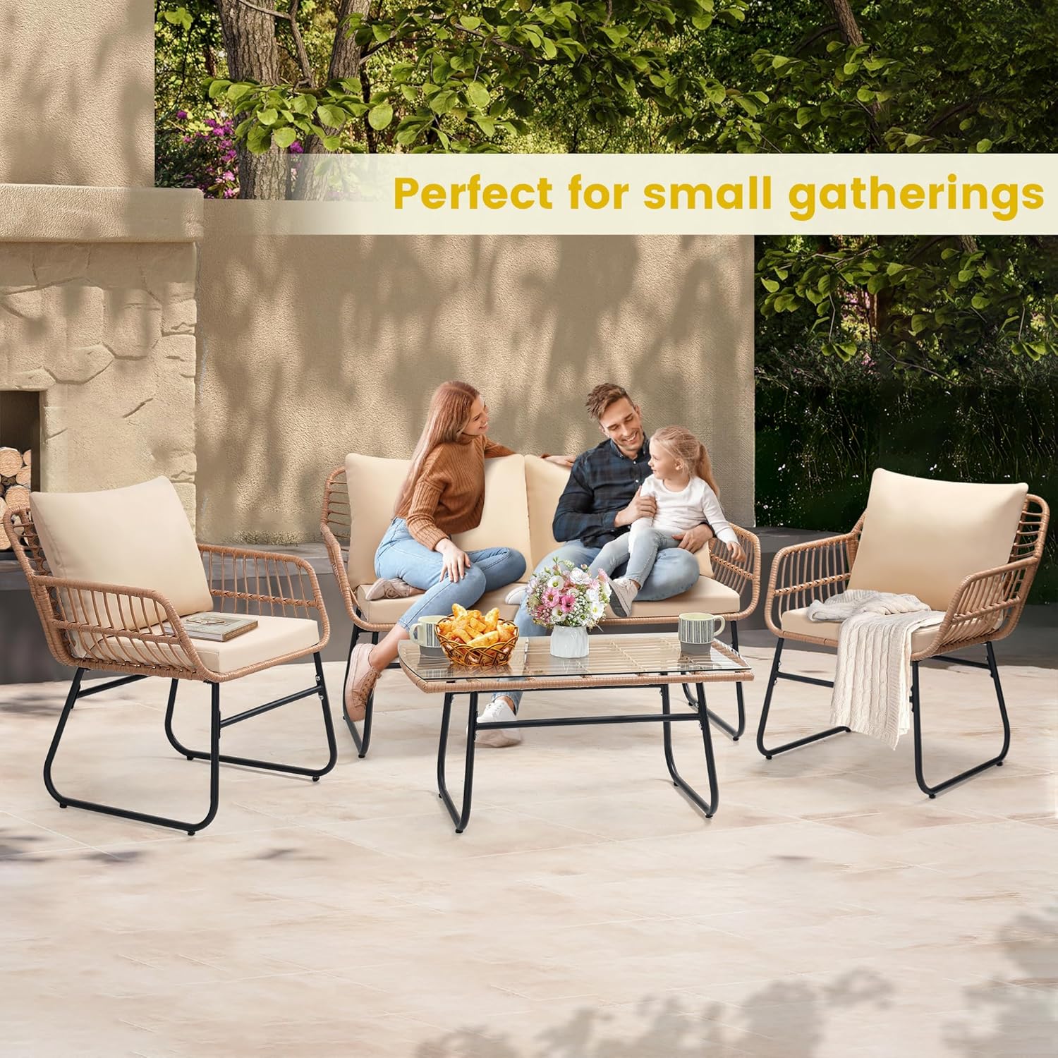 4 Piece Patio Bistro Outdoor F - Outdoor Furniture Ideas avis et prix