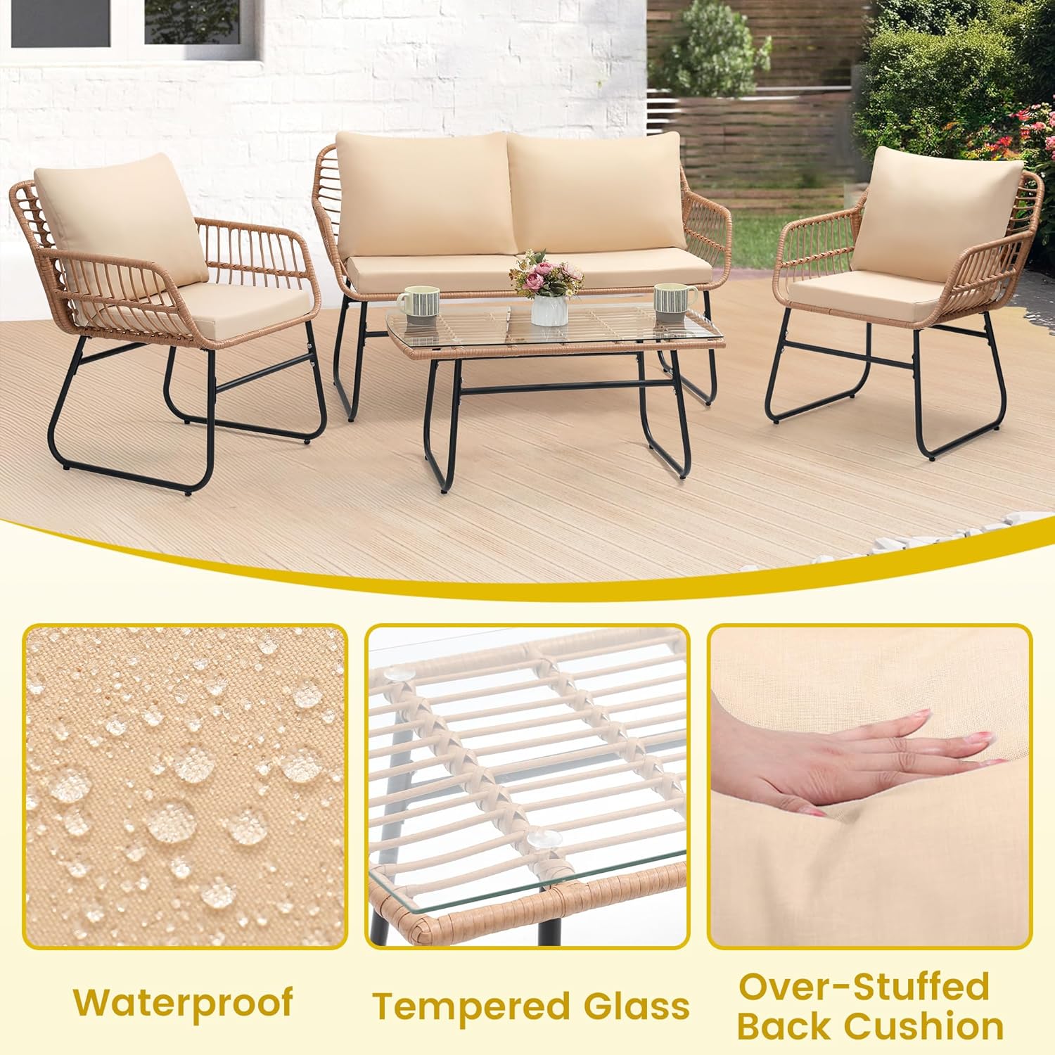 4 Piece Patio Bistro Outdoor F - Outdoor Furniture Ideas avis et prix