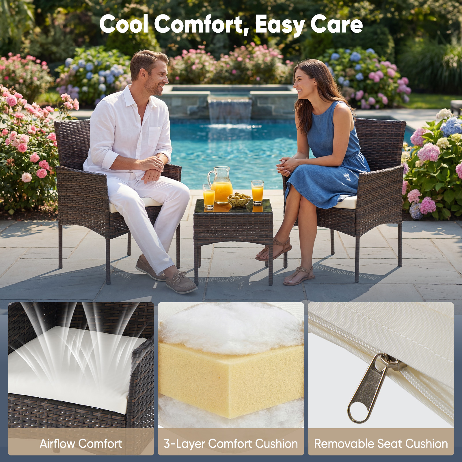 JHK Large Size 3 Pieces Outdoo - Outdoor Furniture Ideas avis et prix