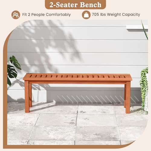 47 Inch Backless Outdoor Bench - Outdoor Furniture Oil Teak avis et prix