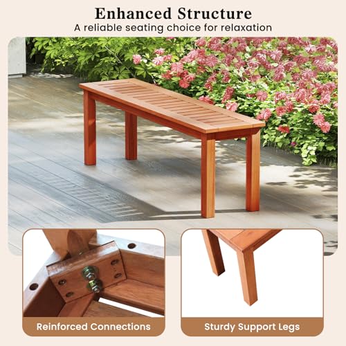 47 Inch Backless Outdoor Bench - Outdoor Furniture Oil Teak avis et prix