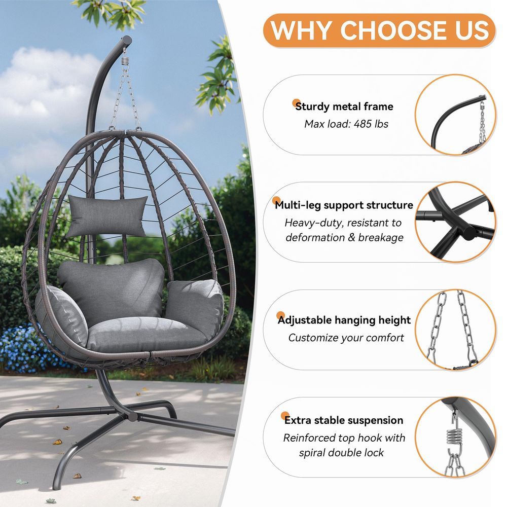 Pieces Outdoor Hanging Egg Cha - Hammock With Stand avis et prix