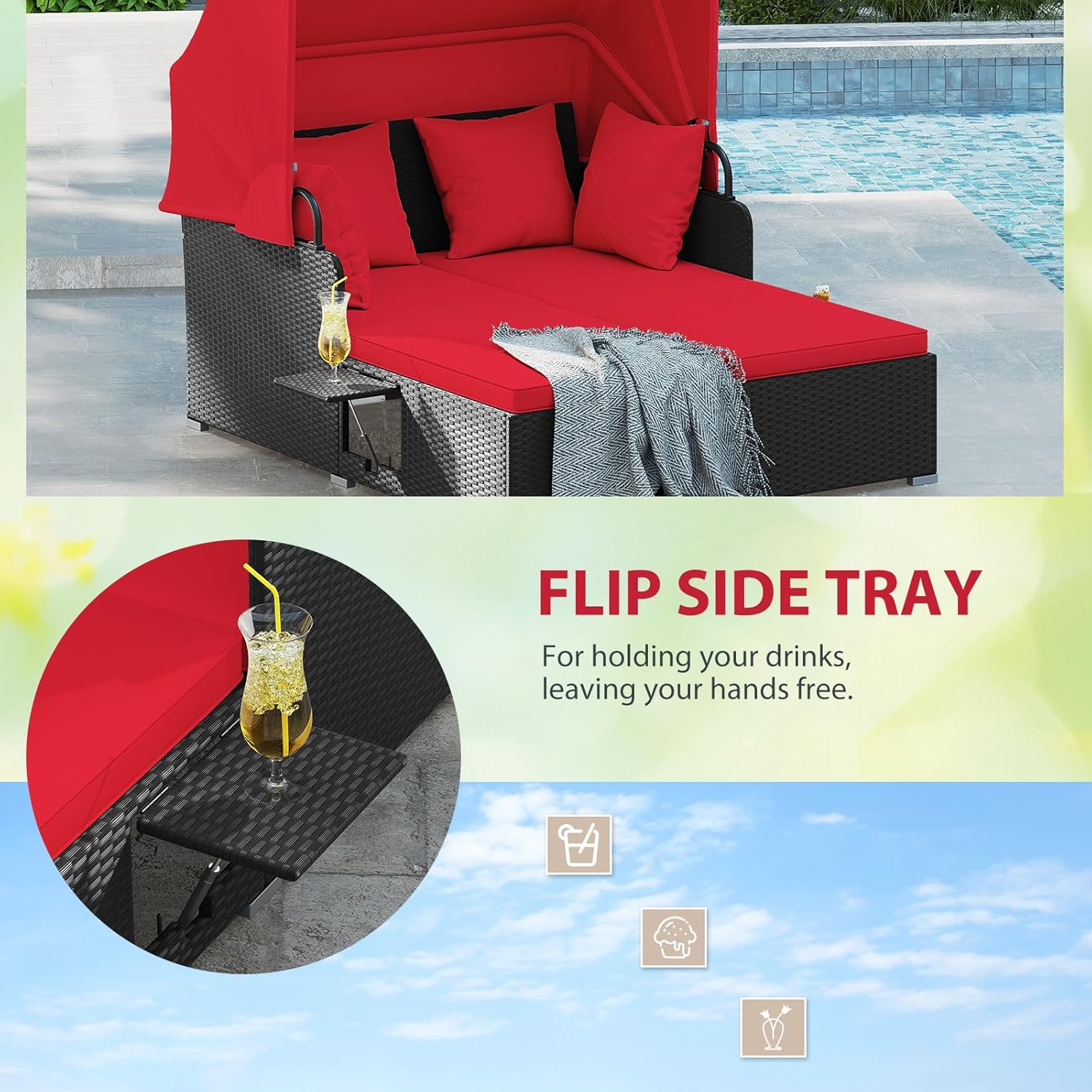 2 Person Rattan Outdoor Daybed - Outdoor Daybed Furniture avis et prix