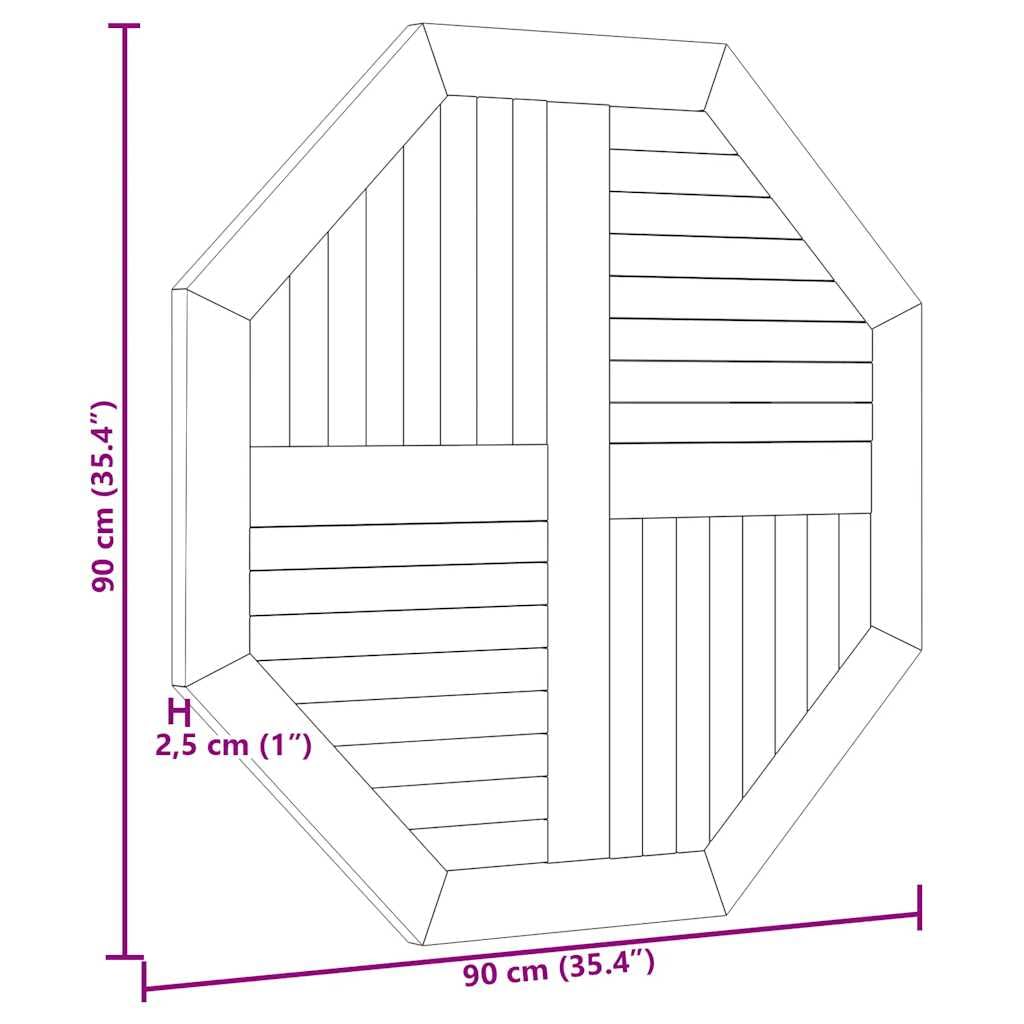 Octagon Teak Wood Table Top 35 - Outdoor Furniture Oil Teak avis et prix