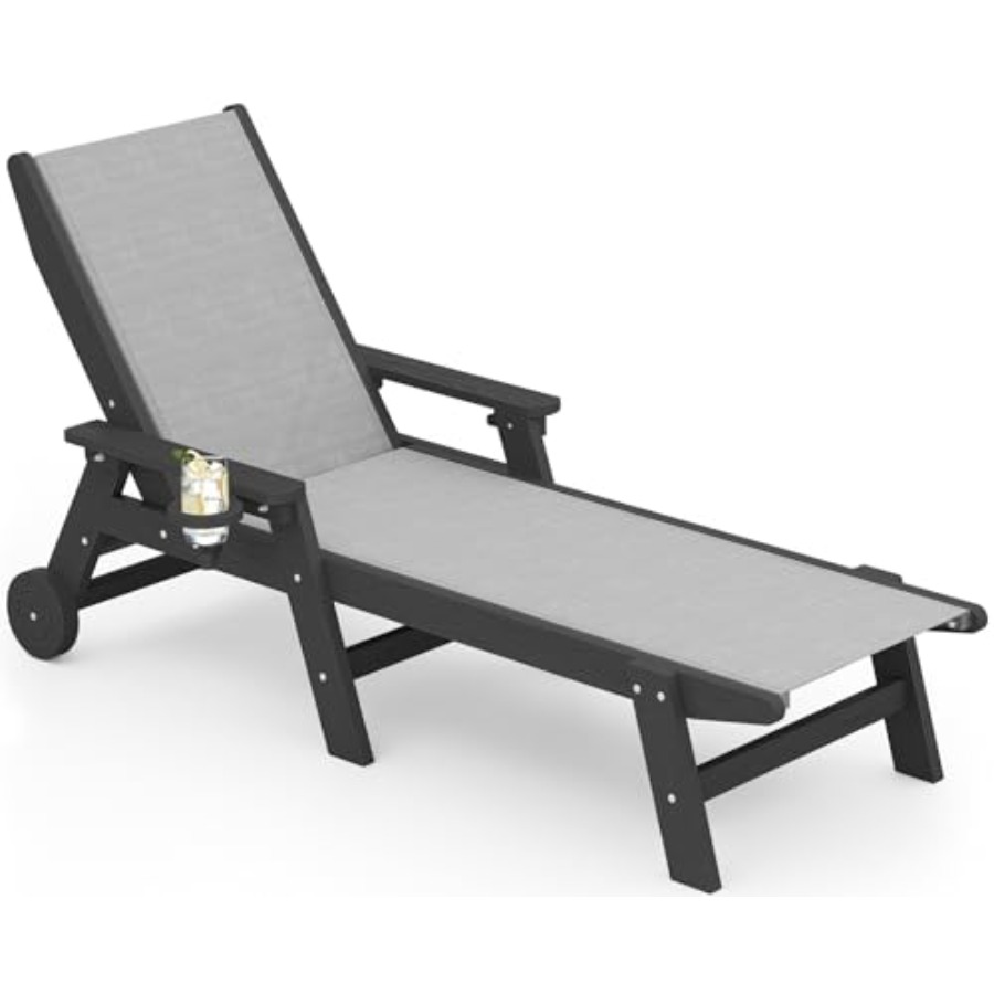 Textilene Patio Chaise Lounge  - Deck Chair Lounger avis et prix