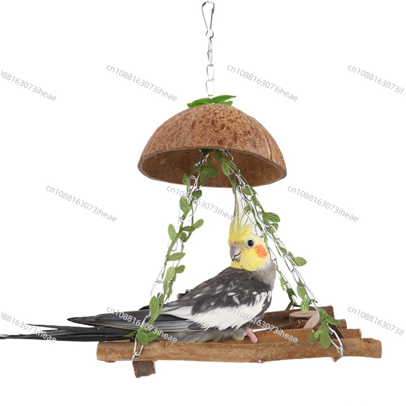 Coconut Bird Nest Parrot Swing - Hammock With Stand avis et prix