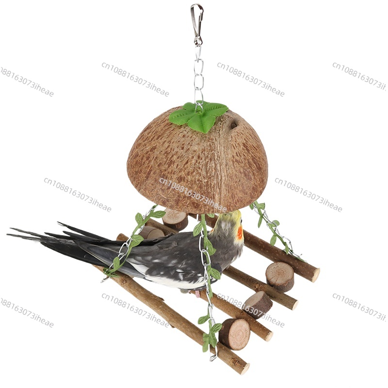 Coconut Bird Nest Parrot Swing - Hammock With Stand avis et prix