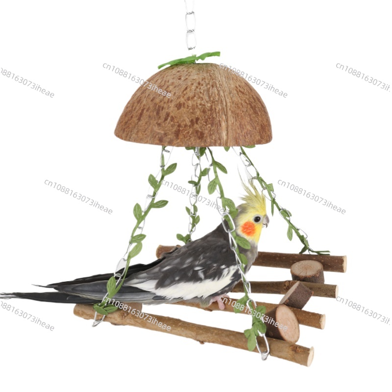 Coconut Bird Nest Parrot Swing - Hammock With Stand avis et prix