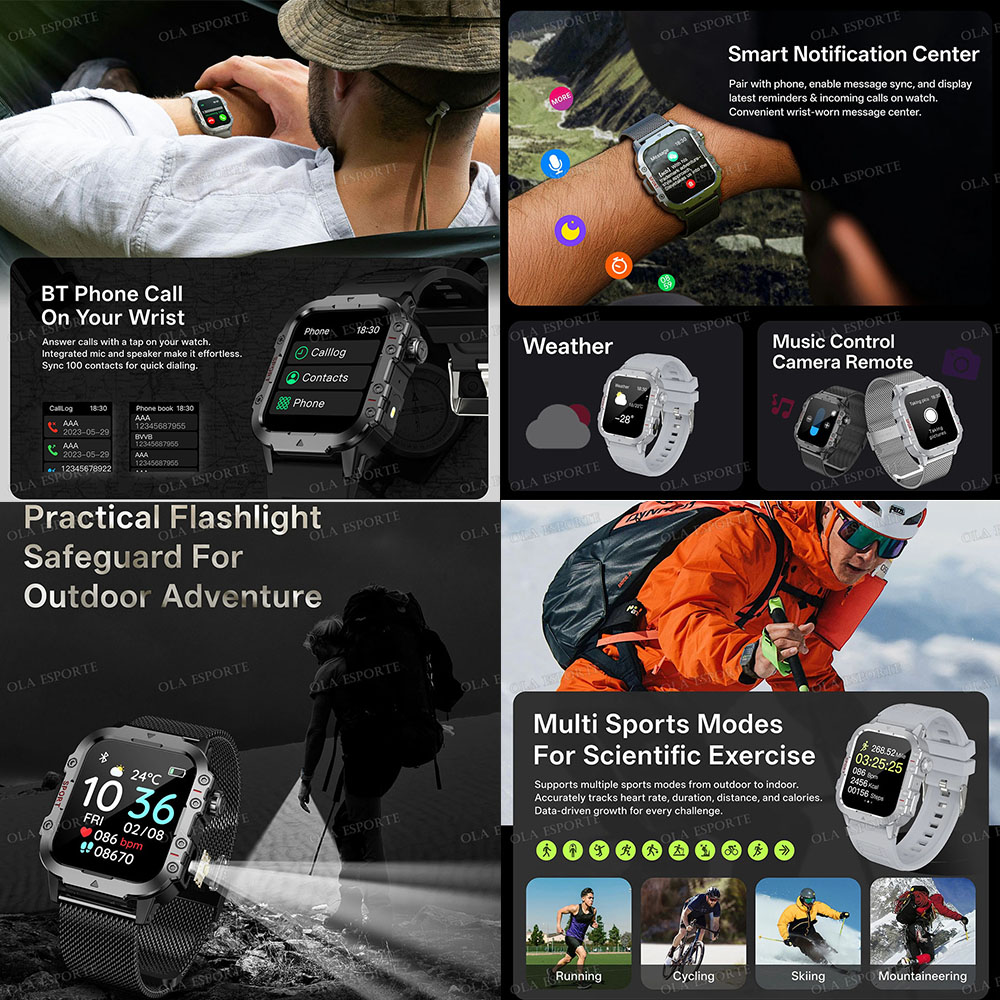 2026 Rugged Military Smart Wat - Outdoor Rug Waterproof avis et prix